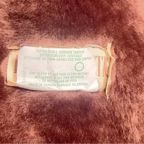 Vintage Brown Shearling-Style Leather Coat | Mid-Length Winter Jacket 44 - Picture 7 of 8